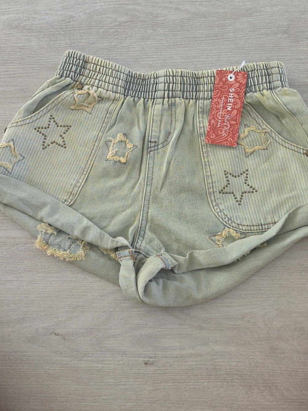 SHEIN 4th Of July Patriotic Star Denim Shorts